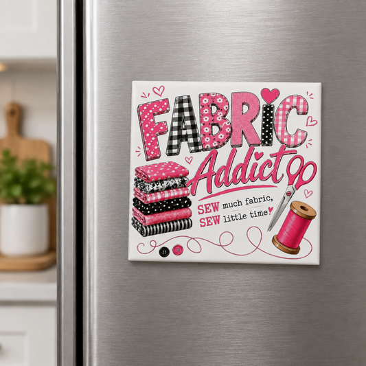 Exclusive Fabric Addict Square Magnet - 2 Sizes Available