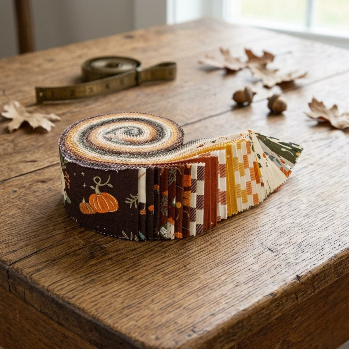 Pumpkin Spice Fabric Jelly Roll for Riley Blake by Simple Simon & Co