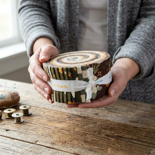 Pumpkin Spice Fabric Jelly Roll for Riley Blake by Simple Simon & Co