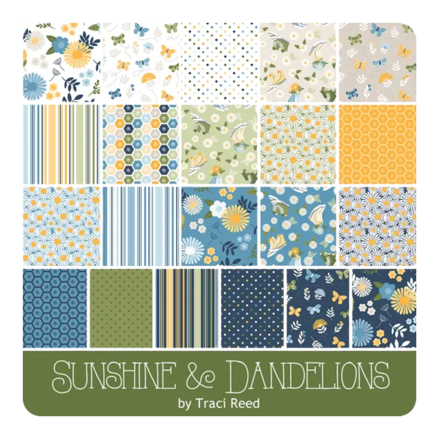 Sunshine & Dandelions Fabric Jelly Roll for Riley Blake by Traci Reed