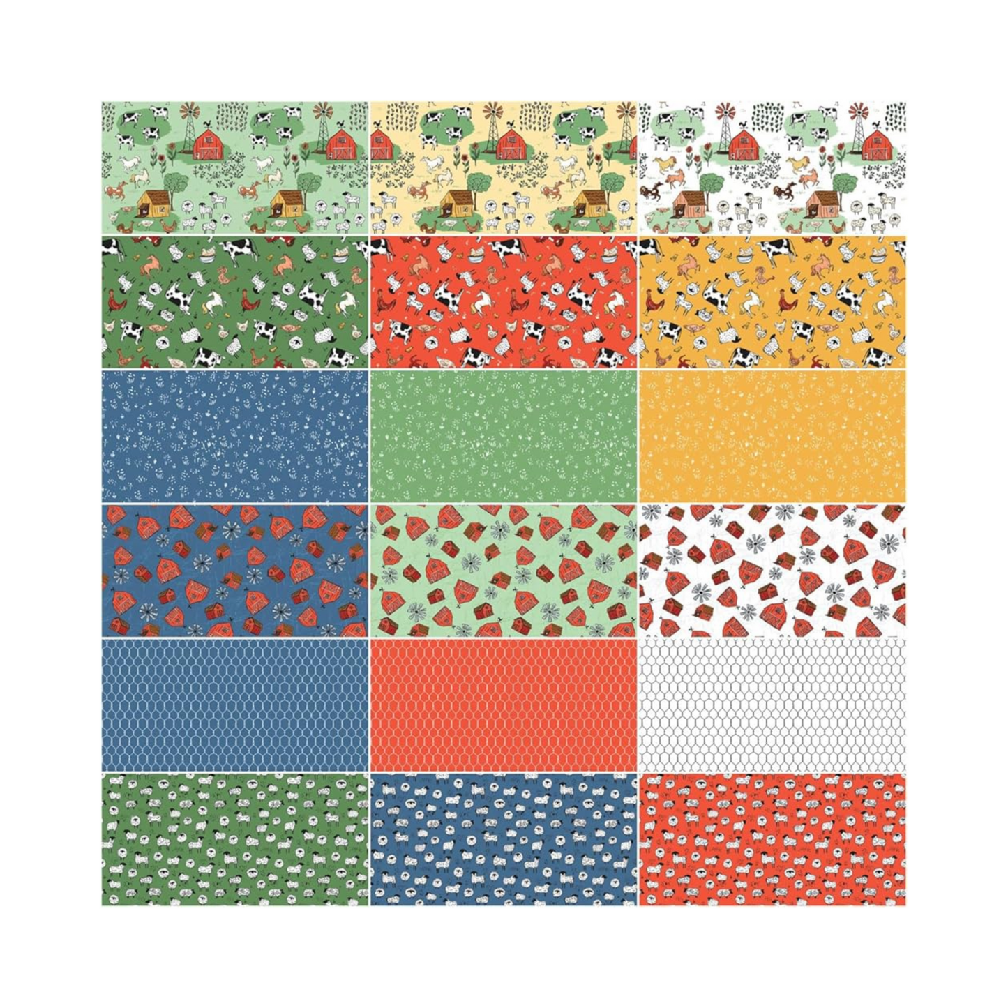 Farm Livin' Fabric Jelly Roll for Riley Blake by Diane Labombarbe