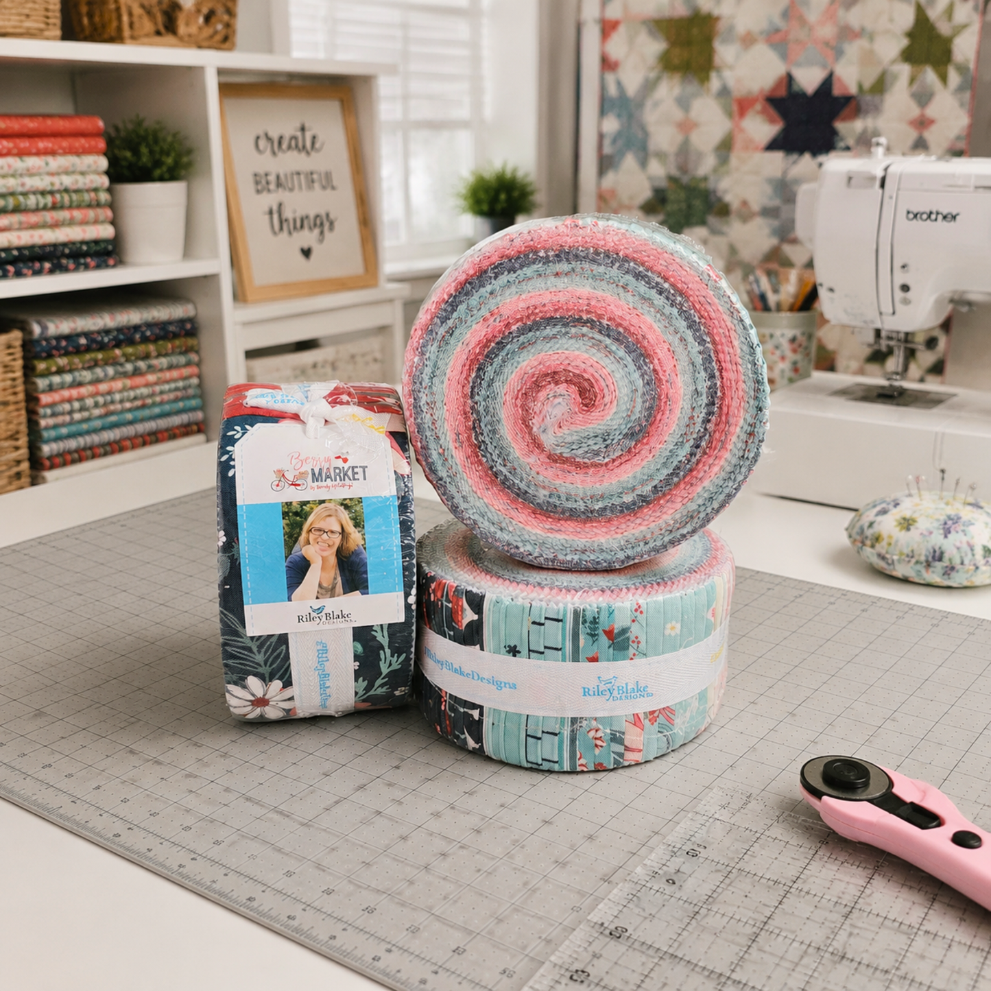 Berry Market Fabric Jelly Roll for Riley Blake Designs by Beverly McCullough