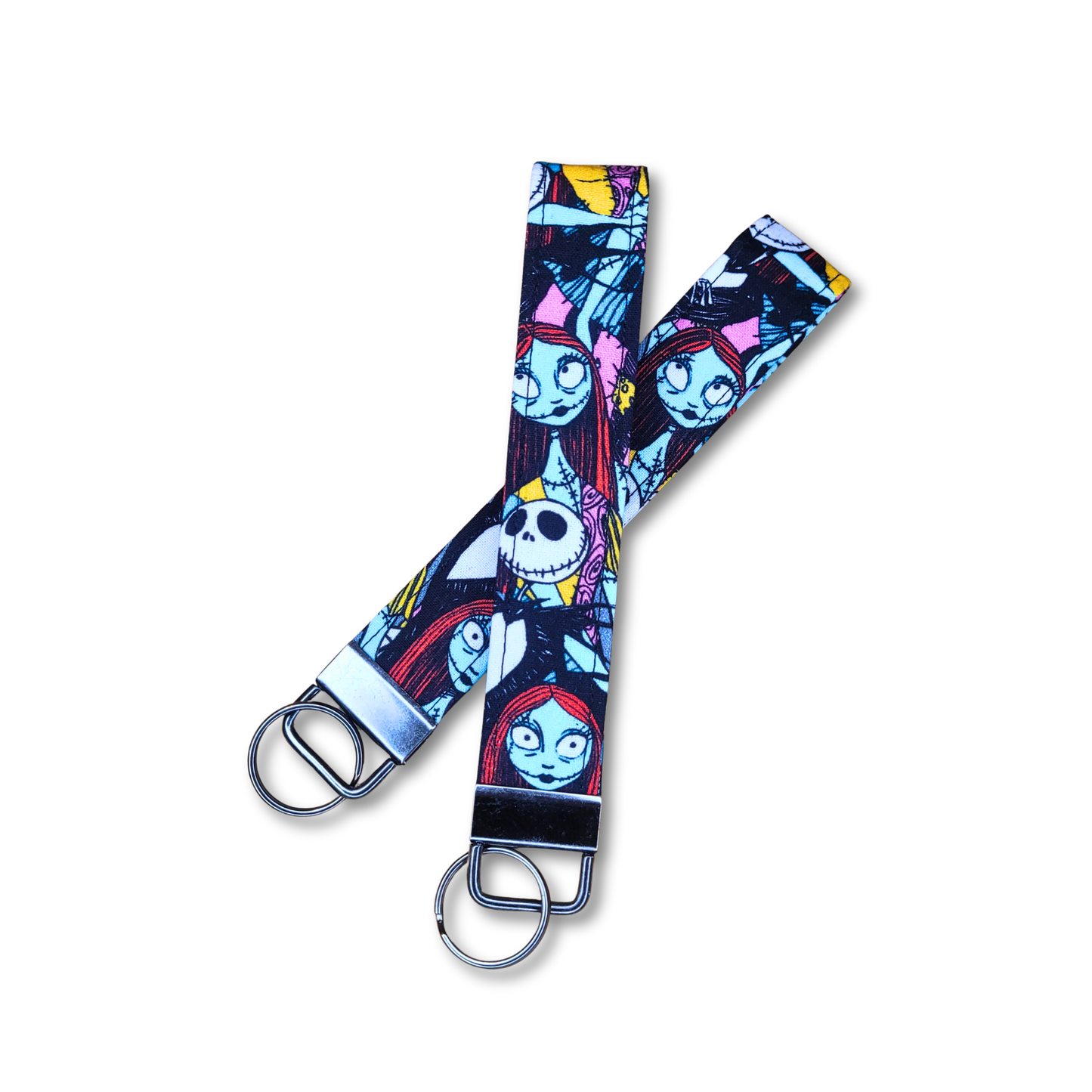 Jack & Sally Keychain Fob Wristlet in Bold Nightmare