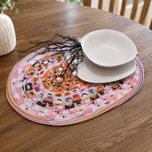 Halloween Placemats Retro Pink Jelly Roll Table Mats