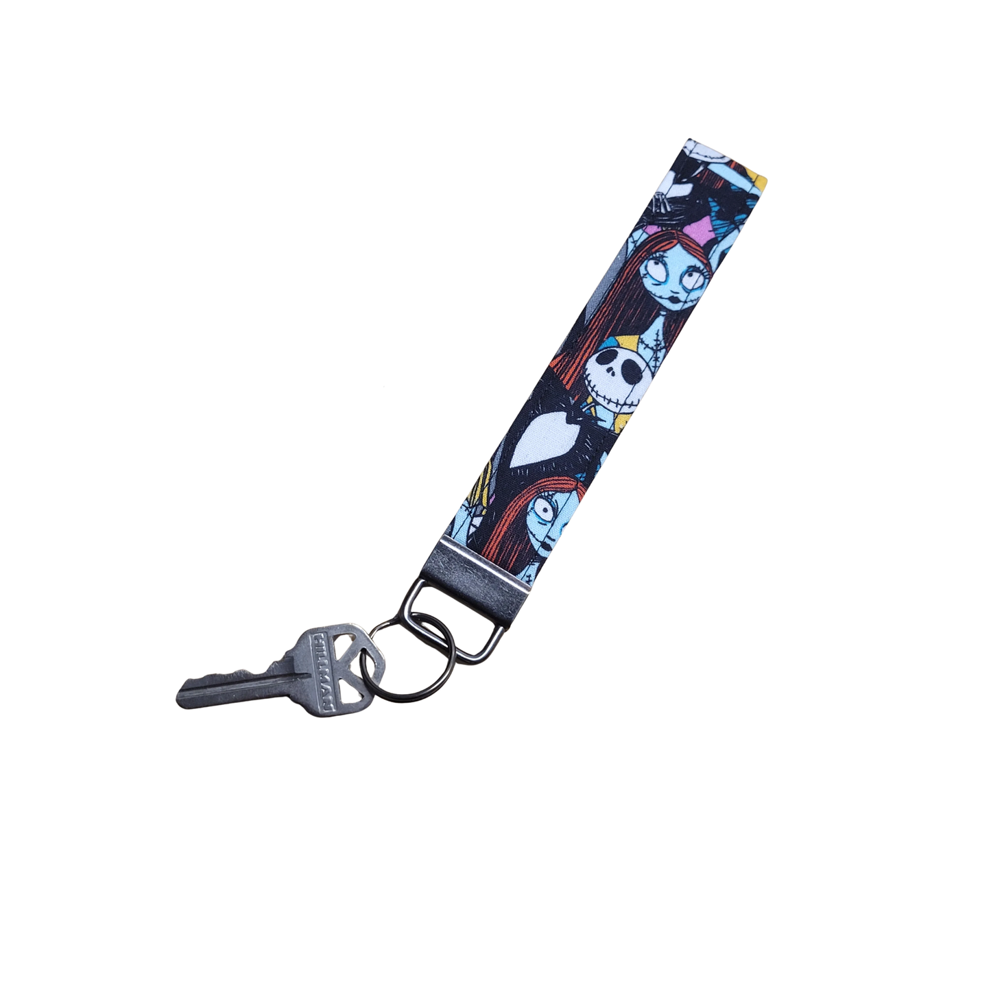 Jack & Sally Keychain Fob Wristlet in Bold Nightmare