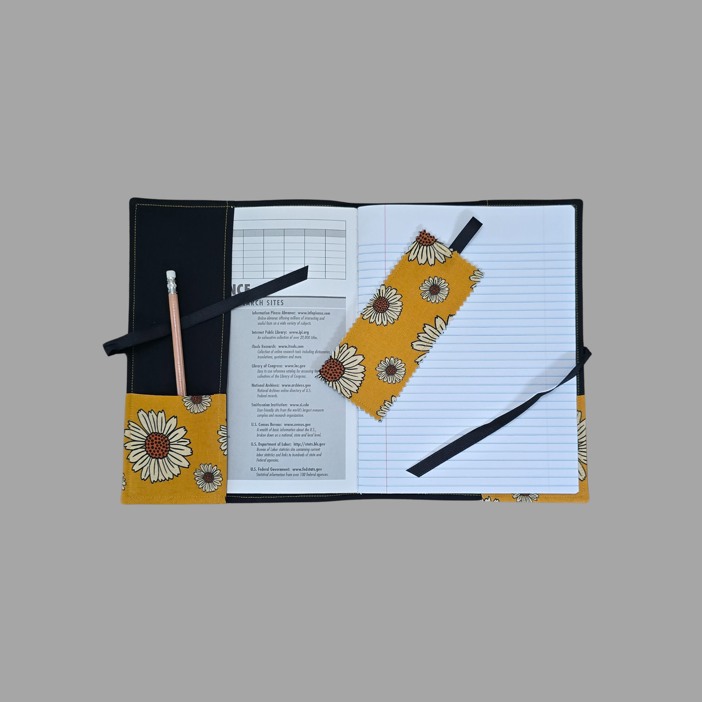 Groovy Daisy Composition Book Cover Far-Out Floral School Office Journal Diary