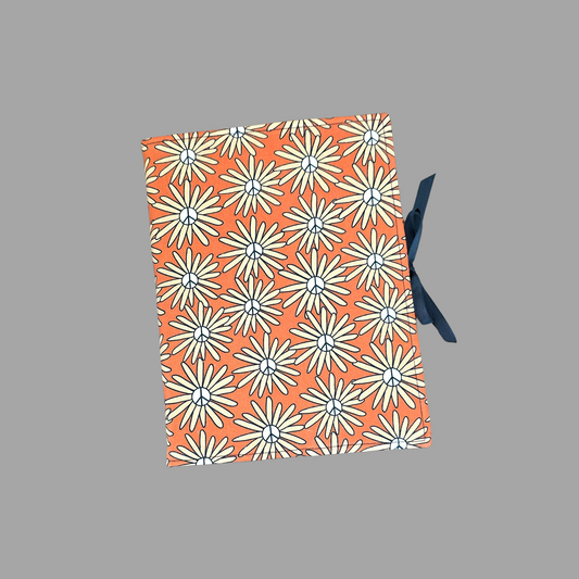 Retro Peace Sign Composition Book Cover Far-Out Floral School Office Journal Diary