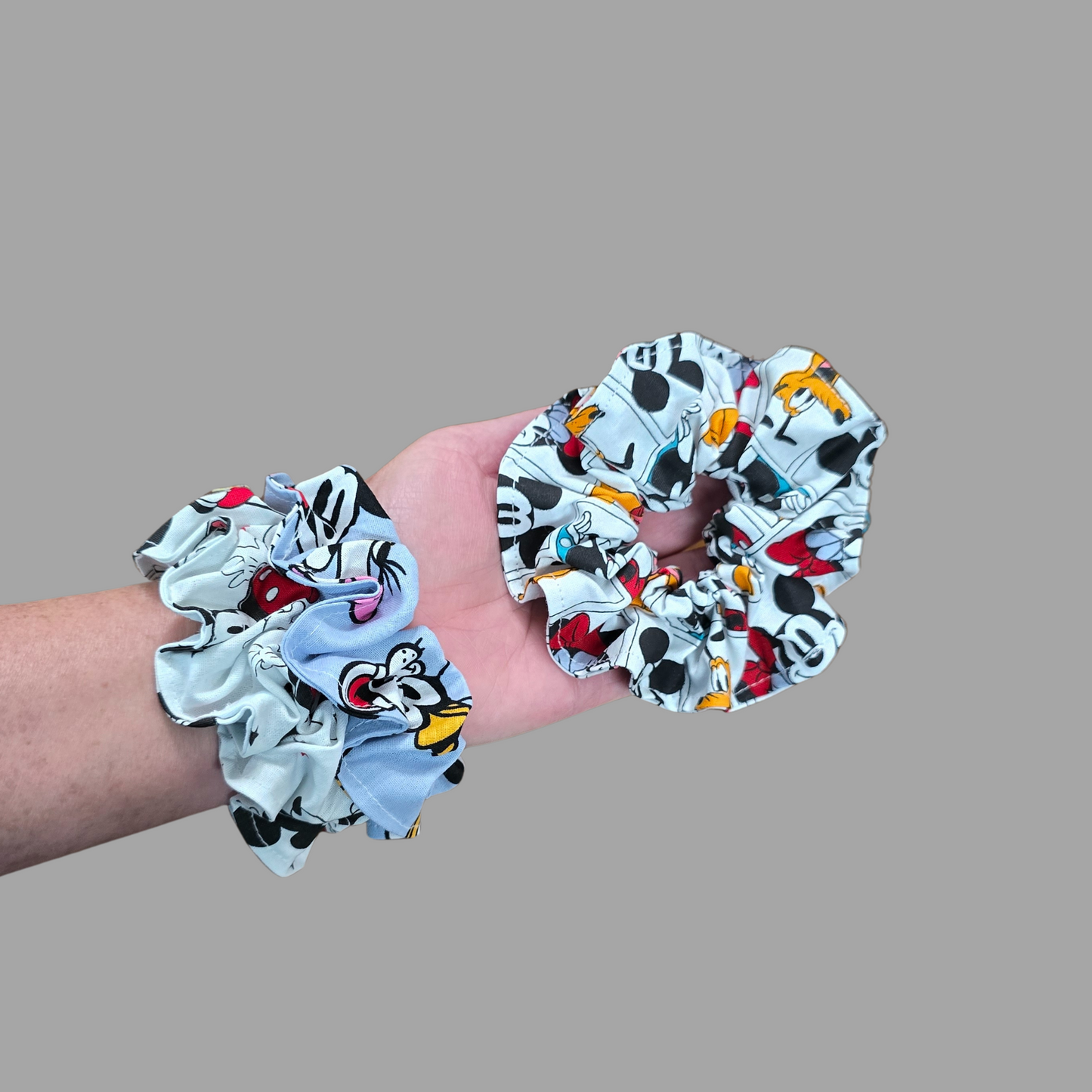 Disney Scrunchie Hair Ties, Mickey Cotton Scrunchie Set of 5 Hair Accessories