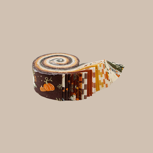 Pumpkin Spice for Riley Blake Fall Seasonal Rolie Polie Jelly Roll by Simple Simon & Co