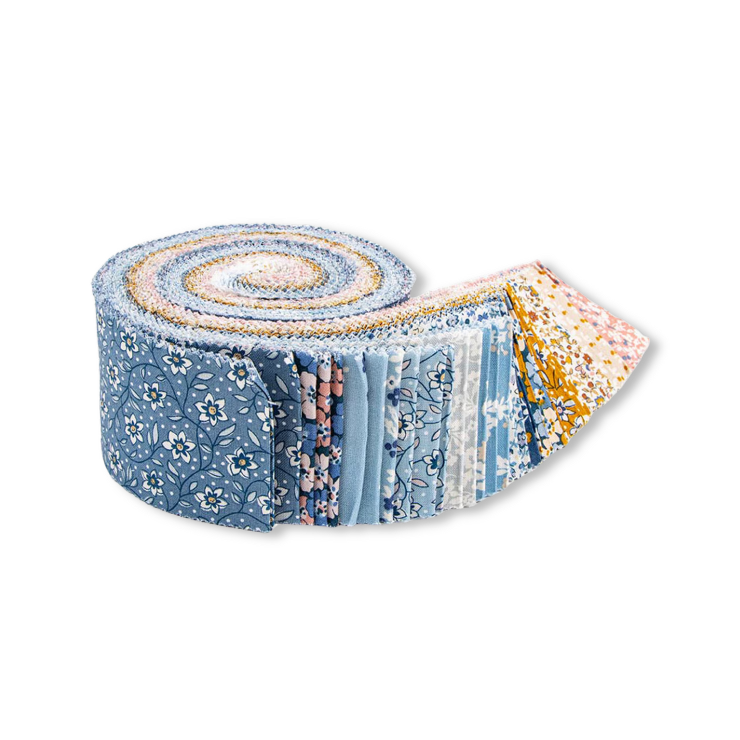 Denim Florals Fabric Jelly Roll for Riley Blake by Liberty Fabrics