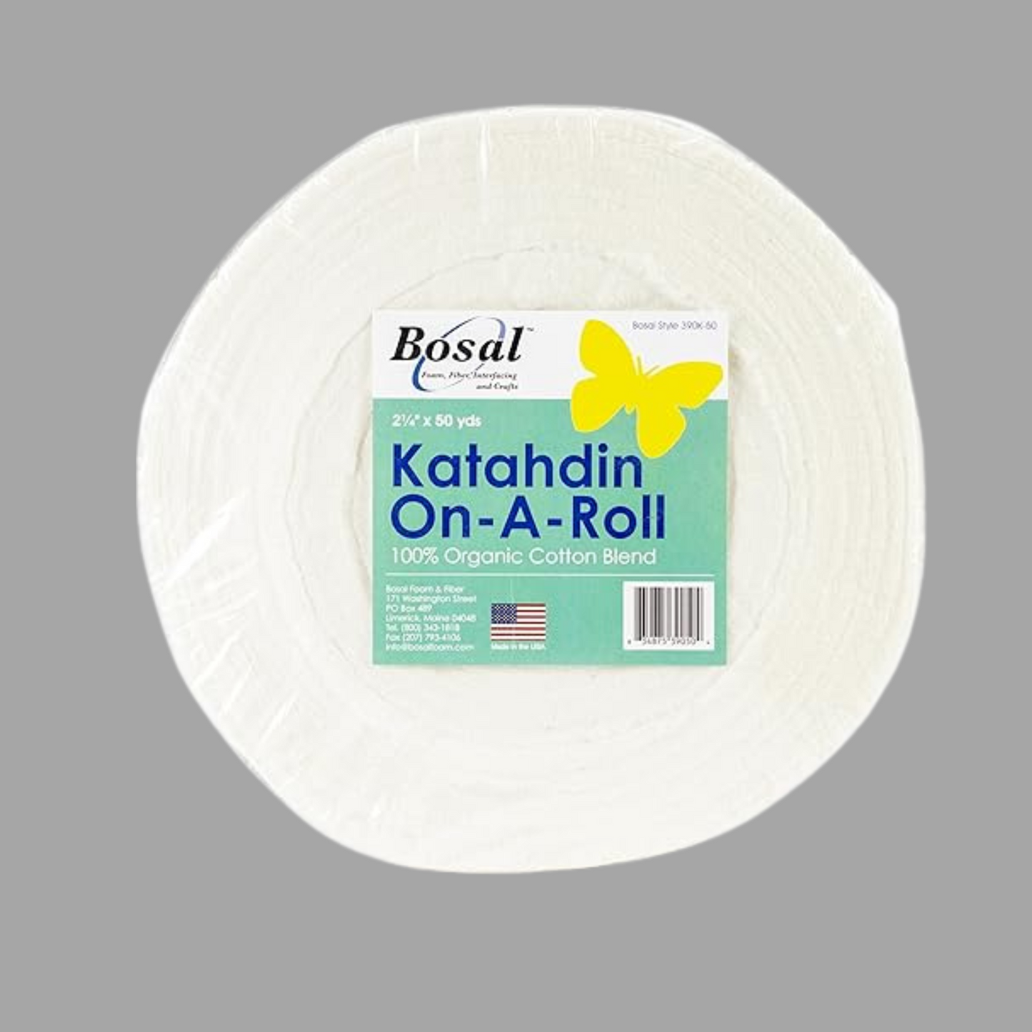 Katahdin On-A-Roll 100% Organic Cotton Blend Batting 2 1/4" x 50 Yards by Bosal