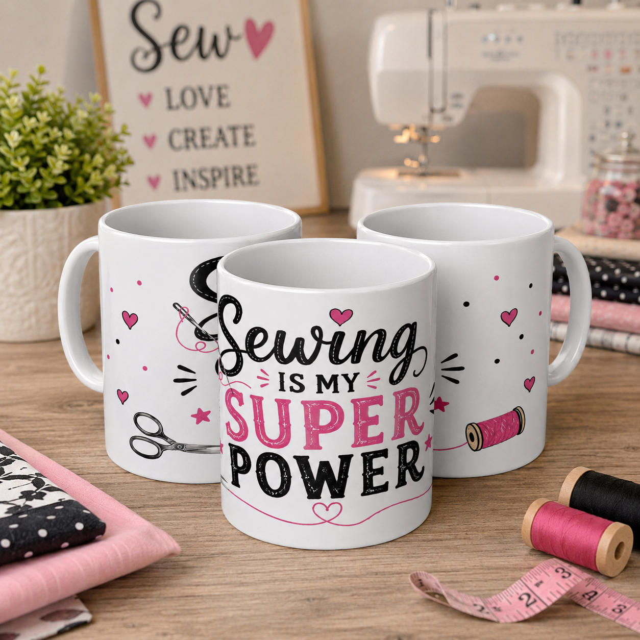 Sewing is My Super Power 11oz Swag Coffee Mug - White