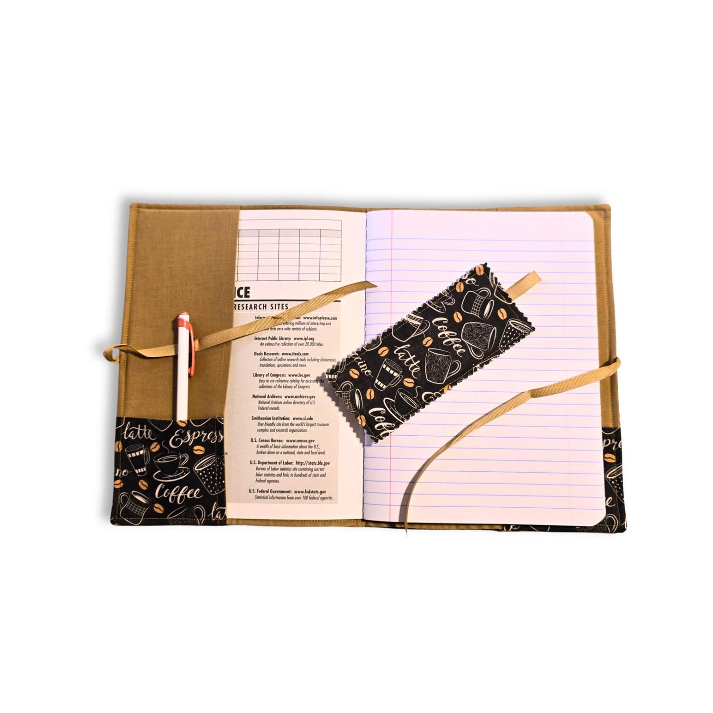 Coffee Latte Lover Composition Notebook Cover in Black