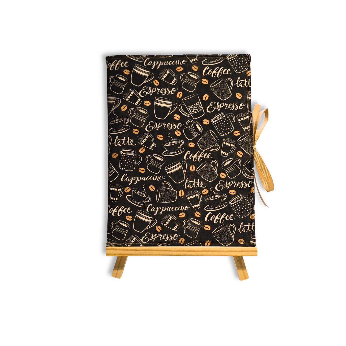 Coffee Latte Lover Composition Notebook Cover in Black