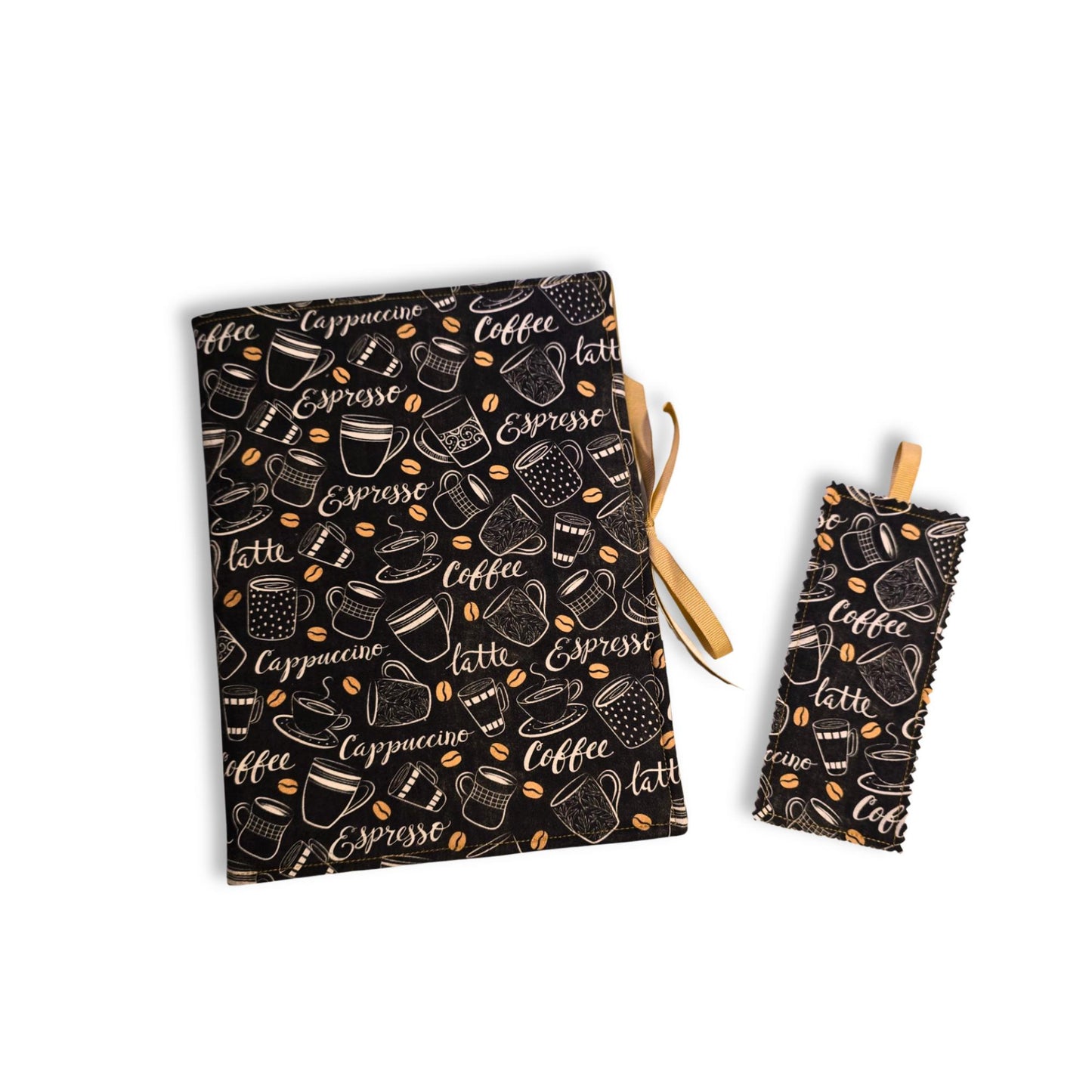 Coffee Latte Lover Composition Notebook Cover in Black