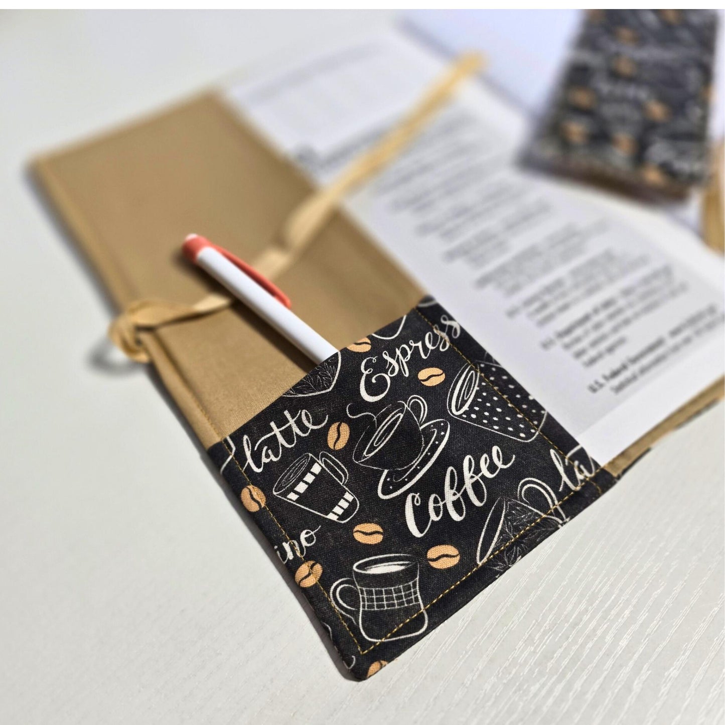 Coffee Latte Lover Composition Notebook Cover in Black