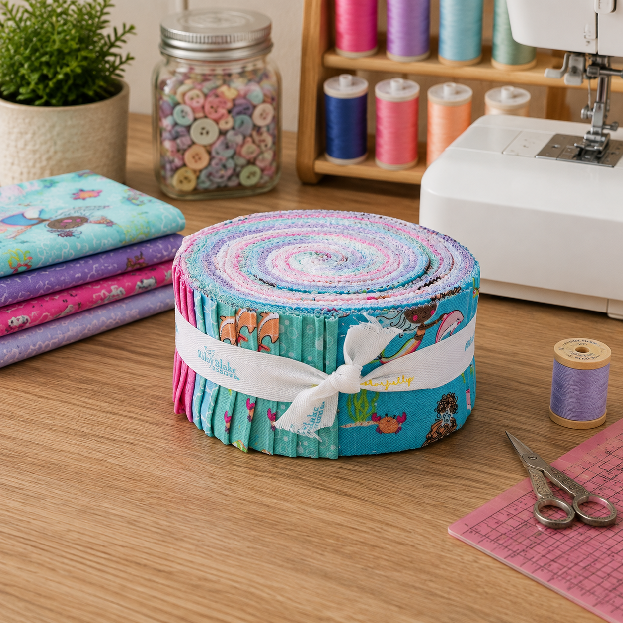 Mer-Mazing Mermaid Fabric Jelly Roll by Riley Blake Designs