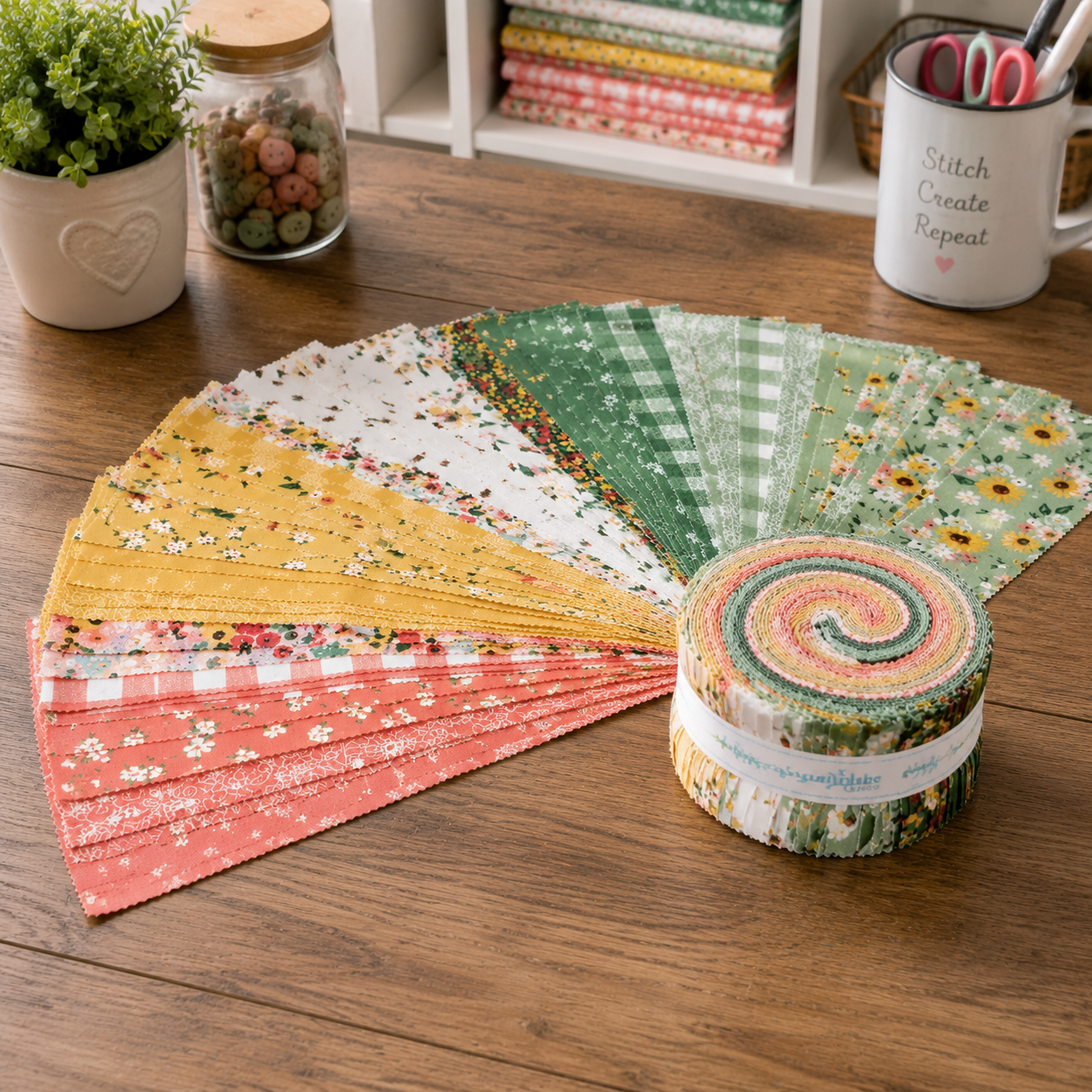 Homemade Fabric Jelly Roll for Riley Blake by Echo Park Paper Co