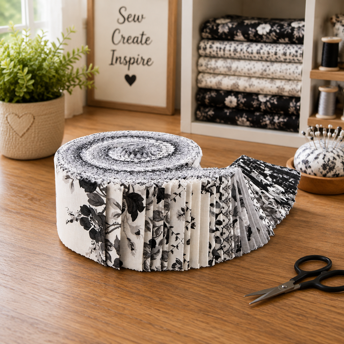 Ink & Ivory Fabric Jelly Roll by Riley Blake Designers  - Rolie Polie